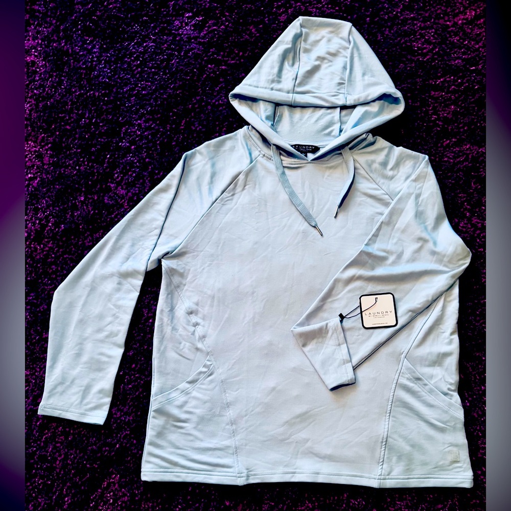 Laundry by Shelli Segal Lightweight Light Blue Hoodie Ladies L New with Tag